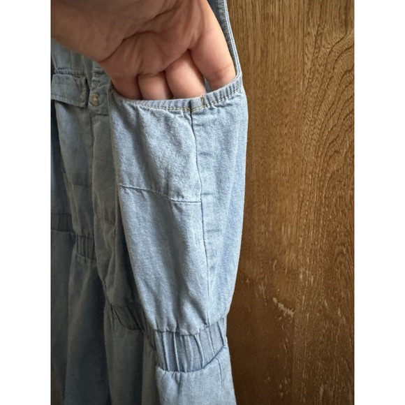 Ava & Viv Light Denim Sleeveless Tank Top Dress Size XXL Cotton Button Peplum - Picture 4 of 9